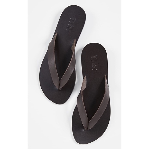 Tibi Shoes - Tibi Bryan Leather Flip Flops